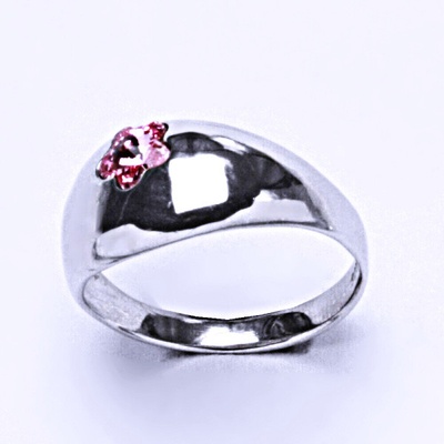 Čištín Stříbrný s krystalem Swarovski kytička Light roseT 1301