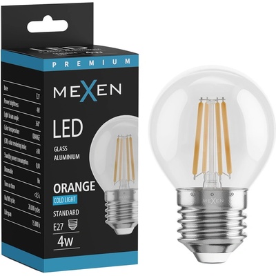 Mexen Vintis LED филаментна крушка E27, G45, 4W, 55 lm, оранжева - L156-E27-04XX-48 (L156-E27-04XX-48)