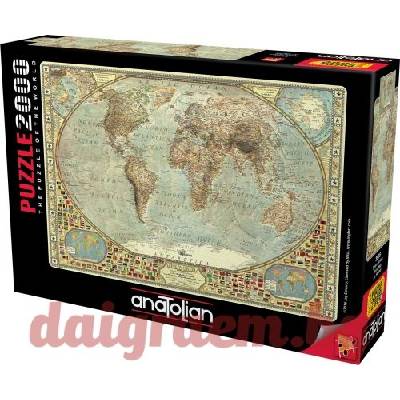 Anatolian Пъзел anatolian 3935 - 2000 части - Световна карта (p3935)