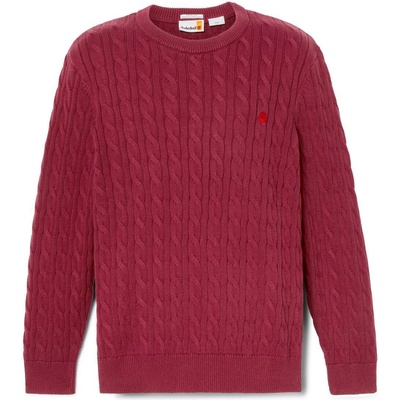 Timberland Мъжки пуловер Timberland Williams River Cable Crewneck Sweater Jumper - Burgundy - размер XXL (017-4093-0115)