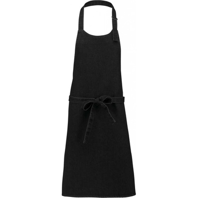 Kariban Zástěra přes hlavu bez kapes Pure černá džínovina