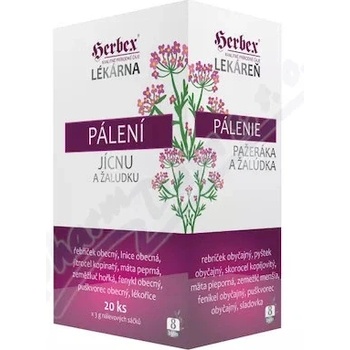 HERBEX Lekáreň PÁLENIE pažeráka a žalúdka bylinná zmes 20 x 3 g