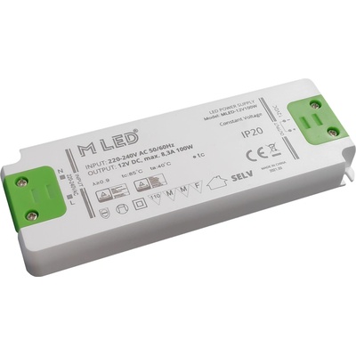MLED, 100W Nábytkový napájecí zdroj, MLED-12V100W, 12V, 8,33A, IP20