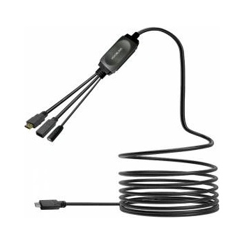 VivoLink USB-C HUB Cable with USB3.0 & Charging 7.5m black