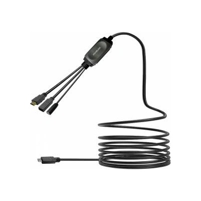 VivoLink USB-C HUB Cable with USB3.0 & Charging 7.5m black