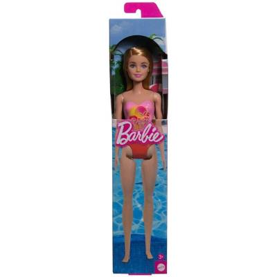 Barbie na pláži v růžových plavkách