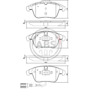A.B.S. Sada brzdových platničiek kotúčovej brzdy 37612