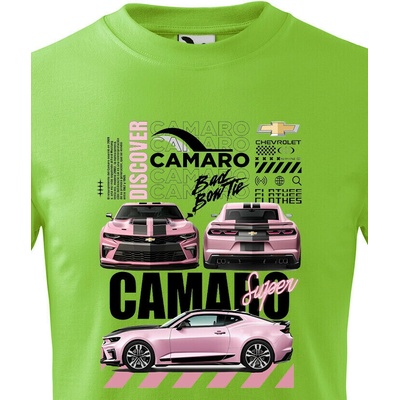 Dětské tričko Chevrolet Camaro Jablková zelená Canvas tričko Bezvatriko.cz 2367