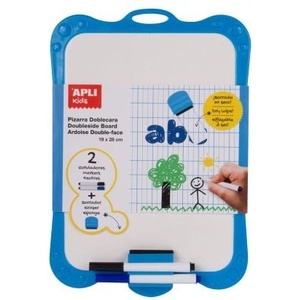APLI - Двустранна бяла дъска с гъбичка и маркери (A12916)