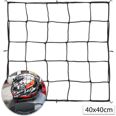 Kmt Style 6019741 Elastická upevňovací síť do auta, na motocykly 40x40 cm, 4 mm, černá