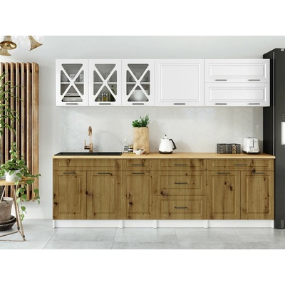 FRONTI FAFOR Kuchynská linka TURID 260cm Dub artisan + biela