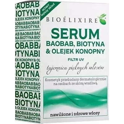 Bioélixire Silikónové sérum na vlasy Baobab + biotín a konopný olej 20 ml
