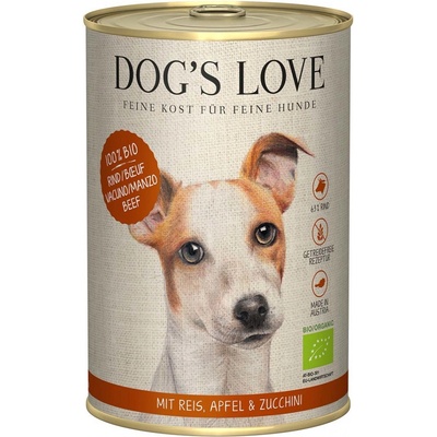 Dog's Love Bio hovězí s rýží jablkem a cuketou 6 x 400 g