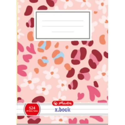Herlitz Sešit A5 linkovaný 524 Květiny Pink