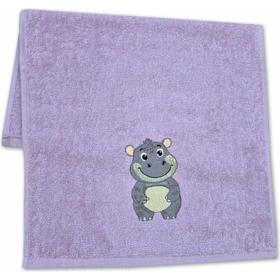 Praktik textil Dětský ručník LILI 30 x 50 cm hrošík fialový