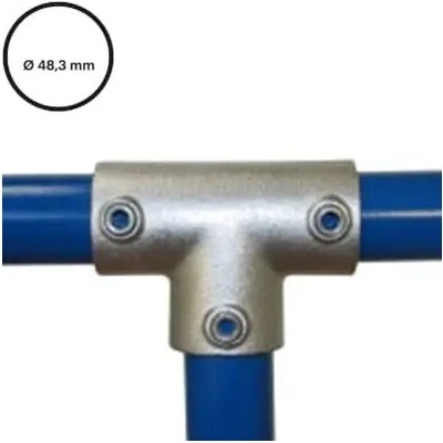 Konstrukční fitinka, spojka ocelových trubek pr. 48,3 mm – spojovací odbočka 104-D48