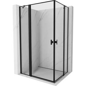 Mexen Mist Duo душ кабина с панти 115 x 75 см, черна рамка, черна - 8A4-115L-075P-70-70 (8A4-115L-075P-70-70)