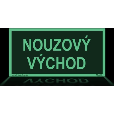 Traiva s.r.o. Nouzový východ Verze: Plast 400 x 200 mm tl. 1.1 mm - fotoluminiscenční - Kód: 10267
