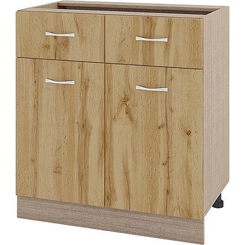ИРИМ Долен шкаф с две чекмеджета и две врати Сити МДД-26 мока / дъб дакота 80 см