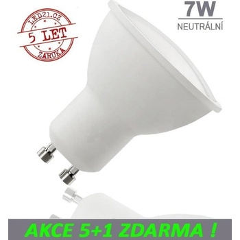 LED21 LED žárovka 7W GU10 500lm Neutrální bílá, 5+1
