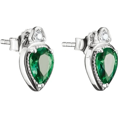 THOMAS SABO náušnice Green Teardrop Stones H2333-166-6