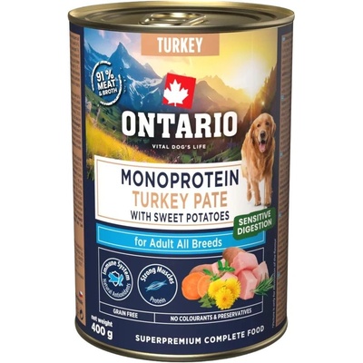 ONTARIO Adult Monoprotein Turkey Paté with Sweet Potatoes 400 г