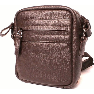Marta Ponti Luxusní malá kožená hnědá crossbody pánská taška no. C47