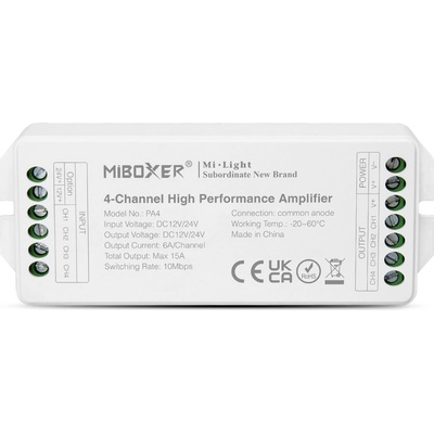 Zesilovač signálu Mi-Light PA4 RGBW 12V/24V 15A 4-kanály
