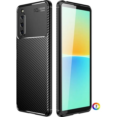 Sony Xperia 10 IV Удароустойчив Carbon Fiber Калъф и Протектор