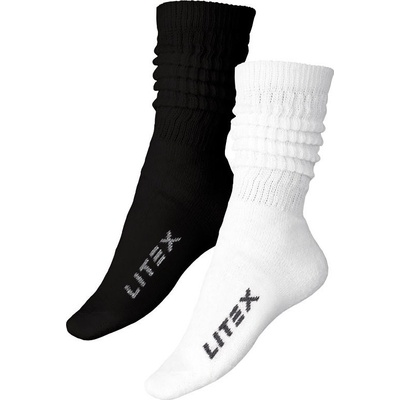 LITEX Dětské fitness podkolenky bílé/černé