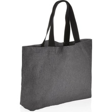 Nefarbená veľká taška Impact z 240g recykl. canvas AWARE™, sivá antracitová