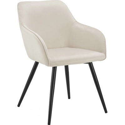 FurniGO Tarje se sametová m potahem krémové