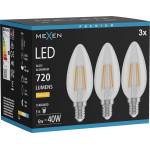 Mexen Vintis 3x LED нажежаема жичка крушка E14, C35, 6W, Топло - 2700K, 720 lm, прозрачно (L154-E14-0627-00x03)