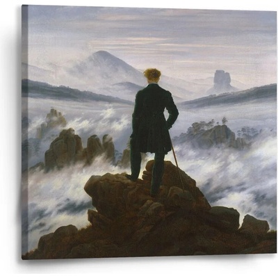 Sablio Obraz Pútnik nad morom hmly - Caspar David Friedrich - 50x50 cm
