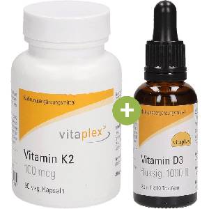 Vitaplex Капки витамин d3 + капсули витамин К2 - 30 мл витамин d3 + 90 капсули витамин К2
