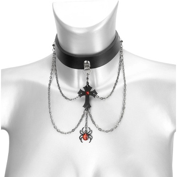 Image 1 of Leather & steel fashion кръстосана яка с паяк - lsf9 93