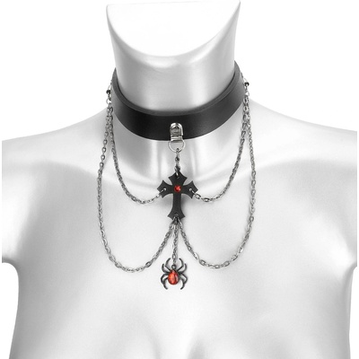 Leather & steel fashion кръстосана яка с паяк - lsf9 93