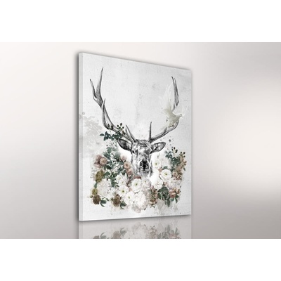 Obraz na plátně DEER FLOWERS 80x60 cm Ludesign