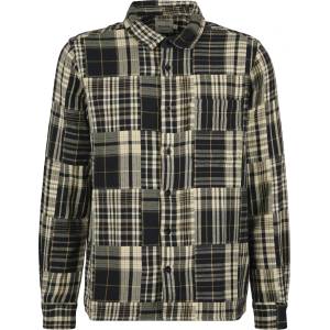 DEDICATED Мъжка риза с копчета Dedicated Shirt Rute Flannel Patchwork Shirt - Black (033-2358-0112)