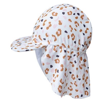 Swim Essentials Klobouček s ochranou krku s UPF Leopard béžový