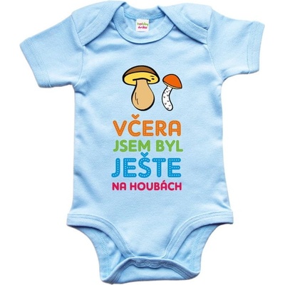 Hobbytriko Body dětské Byl jsem na houbách Modrá soft Blue