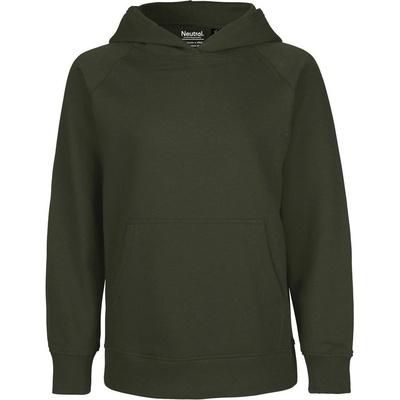 Neutral Dětská mikina s kapucí z organické Fairtrade bavlny Military