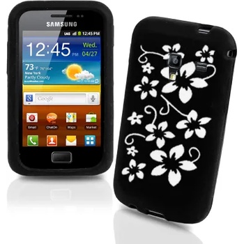 Samsung S7500 Galaxy Ace Plus Flora Силиконов Калъф Черен + Прот