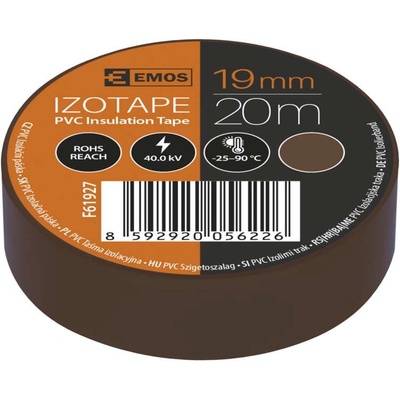 Emos F61927 izolačná páska PVC 19 mm x 20 m hnedá