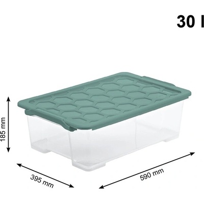 Rotho skladovací nádoba 30 l 583 x 392 x 183 mm transparentní zelená