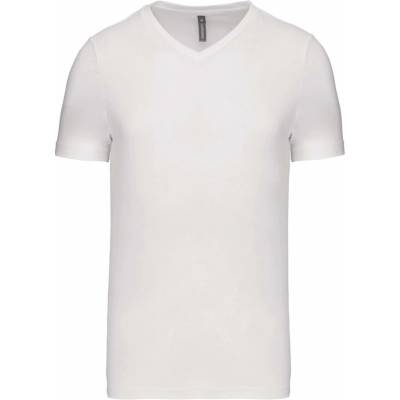 Kariban pánské tričko krátký rukáv V-neck bílé