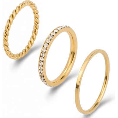 Ornamenti Set pozlacených prstýnků Trio gold ORN300013