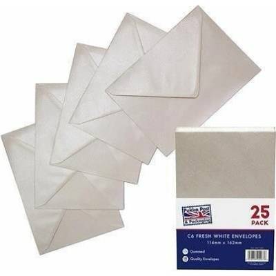 Obálky "White", bílá, C6, pogumovaný povrch, PUKKA PAD 9067-ENV -25kusů