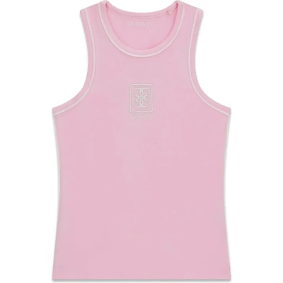 GUESS Розов потник за момиче с бели ивици и детайли Guess
