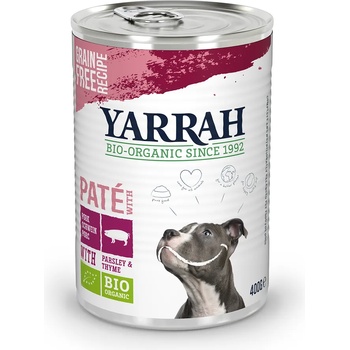 Yarrah 12х400г Paté Yarrah Bio, консервирана храна за кучета - със свинско